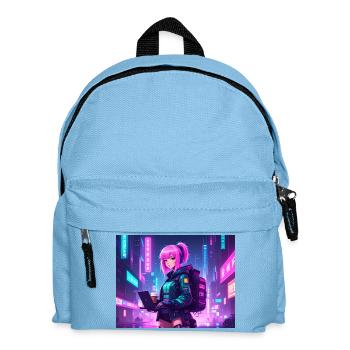 Neon Hacker Girl – Prêt à coder et à conquérir - Sac à dos Enfant - bleu clair - Devant