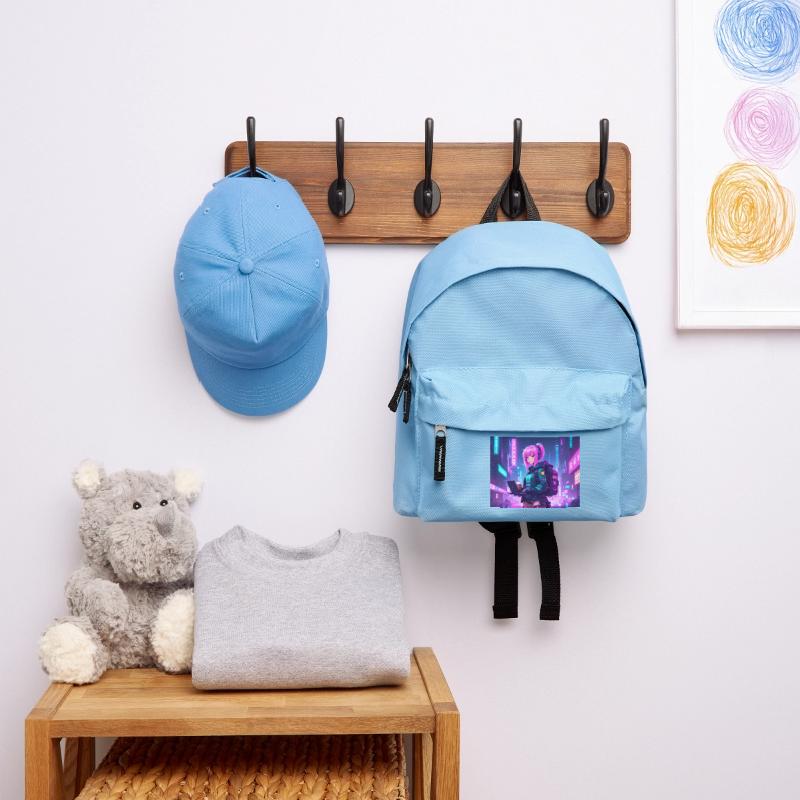 Neon Hacker Girl – Prêt à coder et à conquérir Sac à dos Enfant