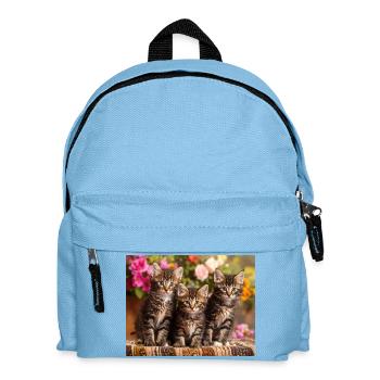 Aimée trio of spotted kittens in bloom - Kids' Backpack - light blue - Front