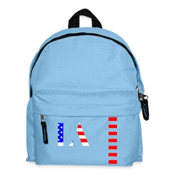 Flaggenmuster mit amerikanischen Symbolen - Kinder Rucksack - Hellblau - Vorne