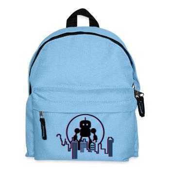 Robot City Skyline – 3D Sci-Fi Future Design - Kids' Backpack - light blue - Front