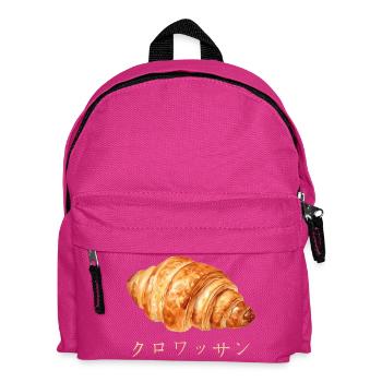Cute Croissant Japanese Text Design - Kids' Backpack - fuchsia - Front