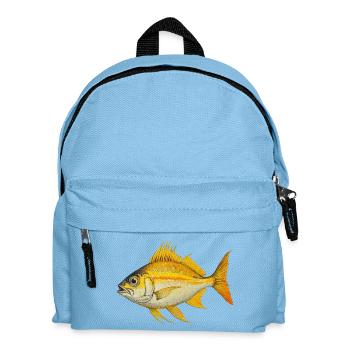 Illustration de poisson tropical jaune orange - Sac à dos Enfant - bleu clair - Devant