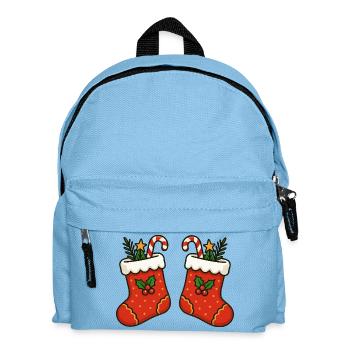 Festliche Weihnachtsstrümpfe Illustration - Kinder Rucksack - Hellblau - Vorne