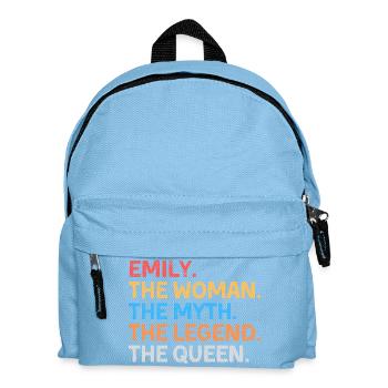 Emily The Woman The Myth The Legend The Queen - Kids' Backpack - light blue - Front