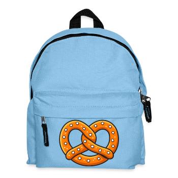 Orange Pretzel Illustration - Kids' Backpack - light blue - Front
