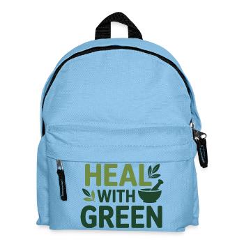 Kräuterkundige Heilung mit grüner professioneller Praxis - Kinder Rucksack - Hellblau - Vorne