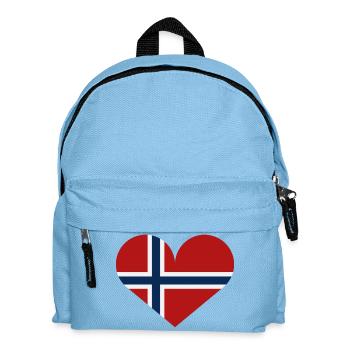 Norwegische Herzflagge - Kinder Rucksack - Hellblau - Vorne