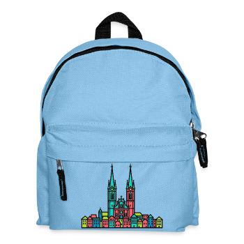 St Gallen City Skyline Abbey Library Line Art - Kids' Backpack - light blue - Front
