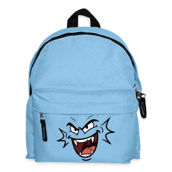 Funny vampire face laughing pattern comic - Kids' Backpack - light blue - Front