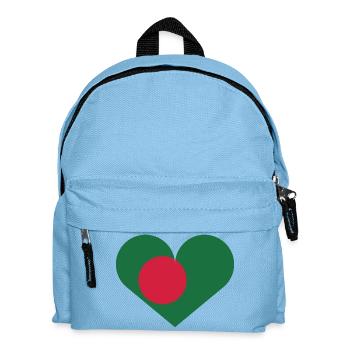 Drapeau bangladais en forme de cœur - Sac à dos Enfant - bleu clair - Devant