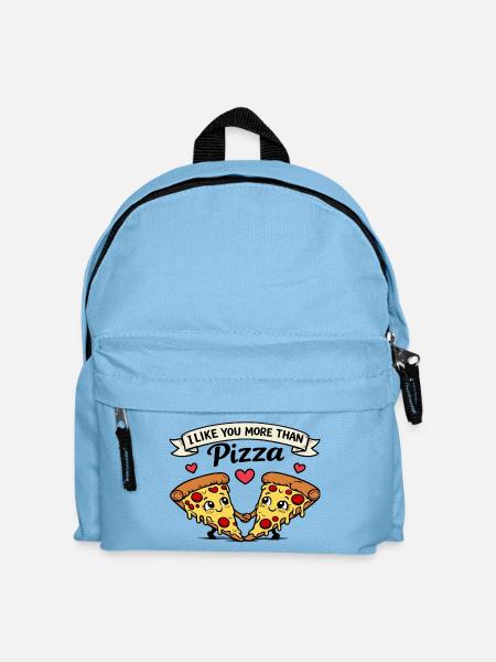 Je t’aime plus que la pizza – drôle d’amour qui dit - Sac à dos Enfant - bleu clair