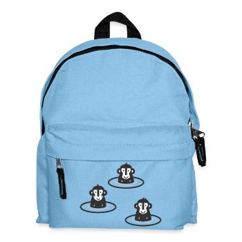 Drei japanische Schneeaffen, Makaken im Onsen, blau, - Kinder Rucksack - Hellblau - Vorne