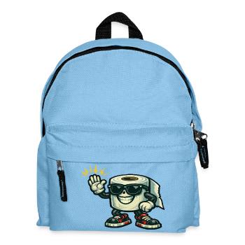 Toilettenpapier-Hip-Hop-Held mit Sneaker - Kinder Rucksack - Hellblau - Vorne
