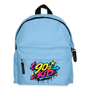 90s Kid Graffiti Burst - Kinder Rucksack - Hellblau - Vorne