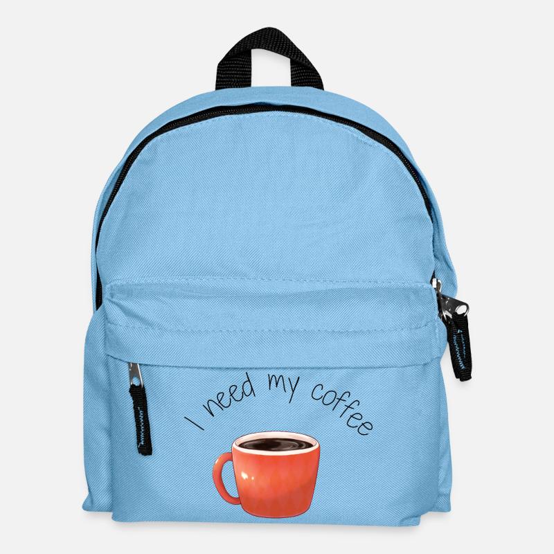 Coffee Mug I need my coffee - Kids' Backpack - light blue