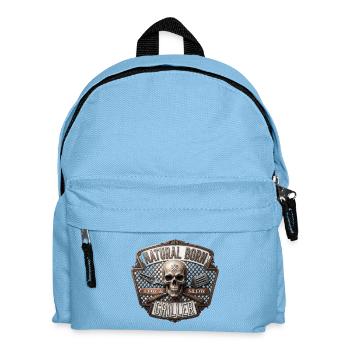 Natural Born Griller Skull Badge - Kids' Backpack - light blue - Front