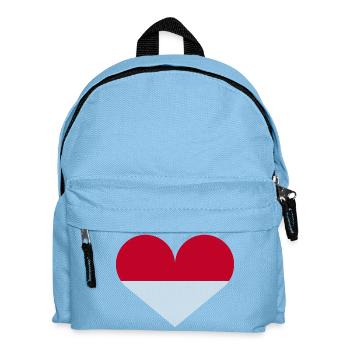 Indonesische Flagge in Form eines Herzens - Kinder Rucksack - Hellblau - Vorne