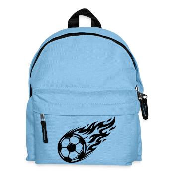 Fussball Flamme Ball - Kinder Rucksack - Hellblau - Vorne