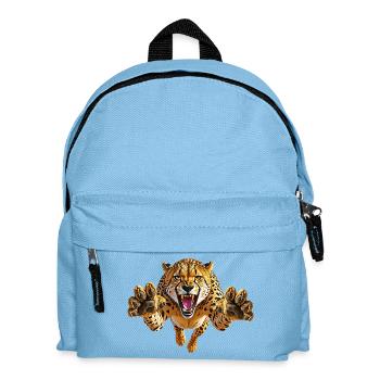 Cheetah in the Leap - Kids' Backpack - light blue - Front