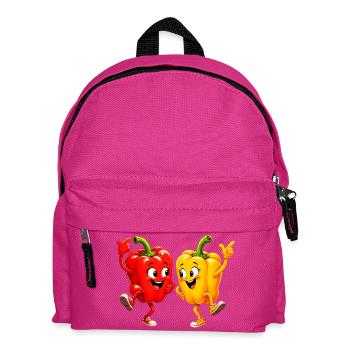Paprika Gemüse beim Tanz - Kinder Rucksack - Fuchsia - Vorne