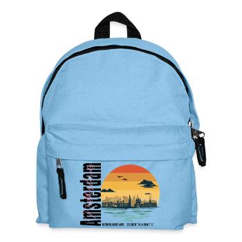 Netherlands Vintage Skyline with Sunset - Kids' Backpack - light blue - Front