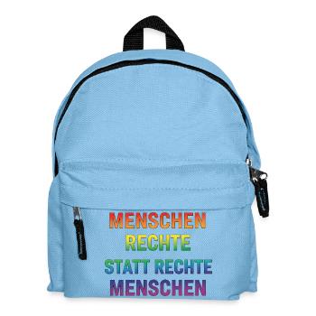 Menschenrechte Statement Regenbogen Demokratie - Kinder Rucksack - Hellblau - Vorne