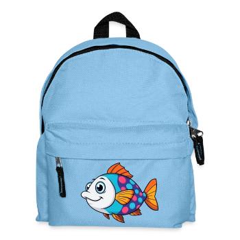 Bunter Tropischer Fisch - Kinder Rucksack - Hellblau - Vorne