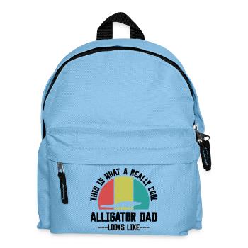 Retro Alligator Papa Silhouette - Kinder Rucksack - Hellblau - Vorne
