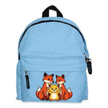 Fuchsfamilie - Kinder Rucksack - Hellblau - Vorne