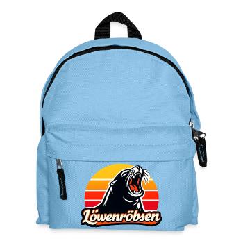 Löwenroarer Sonnenuntergang Logo - Kinder Rucksack - Hellblau - Vorne