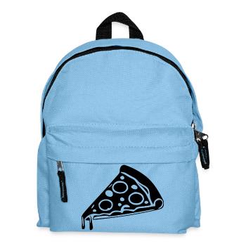 Pizza slice black and white slice of Italian pizza - Kids' Backpack - light blue - Front