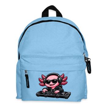 Axolotl Beats – Cute Axolotl as a DJ - Kids' Backpack - light blue - Front