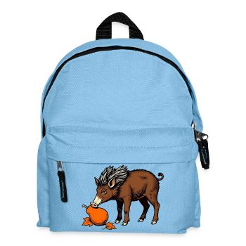 Wildschwein an der Birne - Kinder Rucksack - Hellblau - Vorne