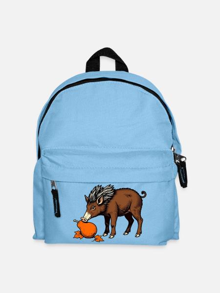 Wildschwein an der Birne - Kinder Rucksack - Hellblau