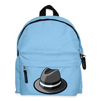 Gangster-Hut-Fedora - Kinder Rucksack - Hellblau - Vorne