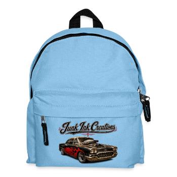 Junk Ink Creations – Hot Rod & Rockabilly Design - Kids' Backpack - light blue - Front