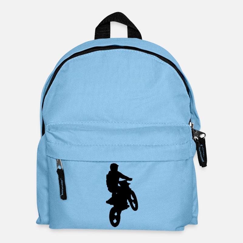 Motocross - Kinder Rucksack - Hellblau