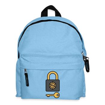 Crypto Security | Lock & Key Symbol - Kids' Backpack - light blue - Front