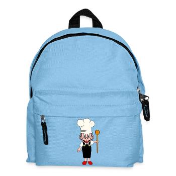 Affen Küche Kochkunst Gastgeber Affe Köche Koch - Kinder Rucksack - Hellblau - Vorne