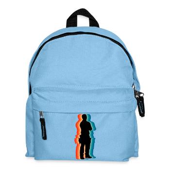 Retro Carpenter Silhouette Vintage Woodworker - Kids' Backpack - light blue - Front