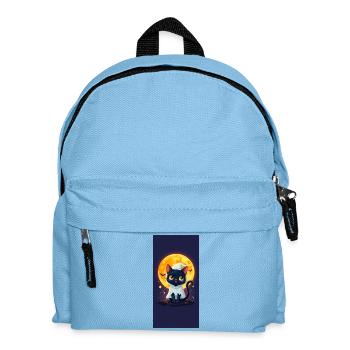 Mondschein-Katze im Geisterumhang - Kinder Rucksack - Hellblau - Vorne