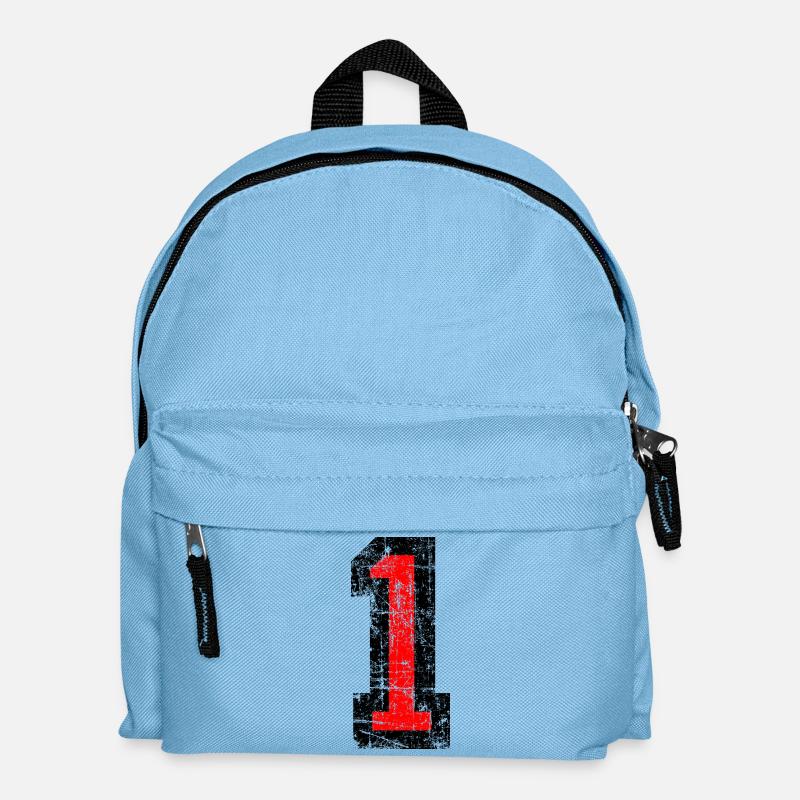 Zahl Eins (Vintage Rot) 1. Geburtstag Nr. 1 - Kinder Rucksack - Hellblau