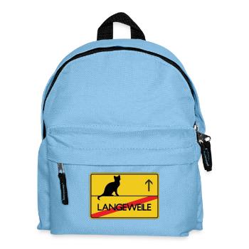 Ortsschild Katze Geschenk - Kinder Rucksack - Hellblau - Vorne