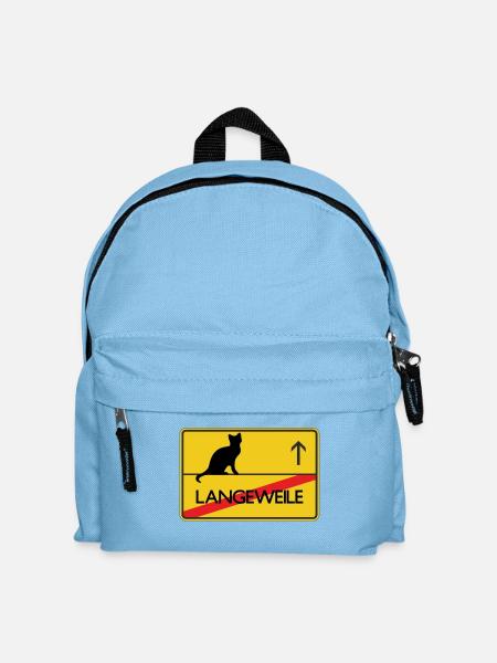 Ortsschild Katze Geschenk - Kinder Rucksack - Hellblau