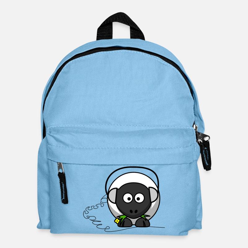 moutons drôle avec un casque - Sac à dos Enfant - bleu clair