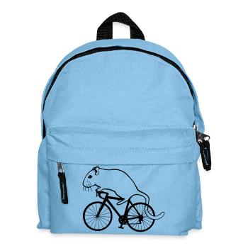 Rennmaus auf Rennrad - Kinder Rucksack - Hellblau - Vorne