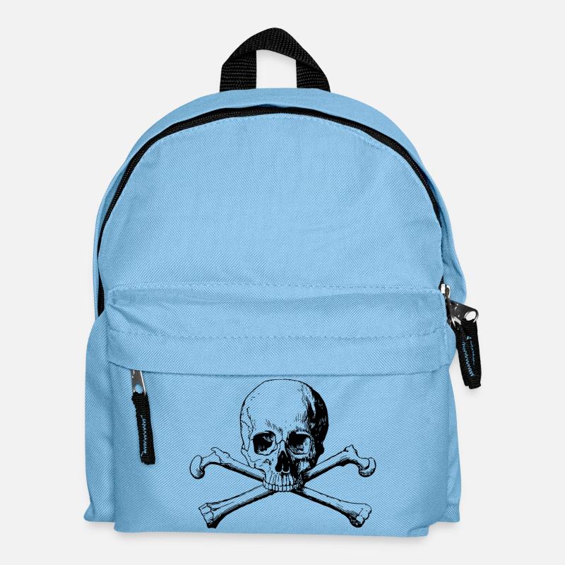 Tête avec os - Sac à dos Enfant - bleu clair