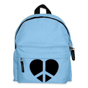 Frieden & Liebe - Kinder Rucksack - Hellblau - Vorne
