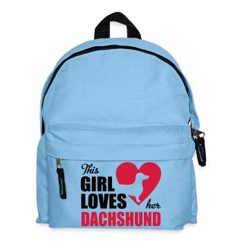 Dackel - Kinder Rucksack - Hellblau - Vorne